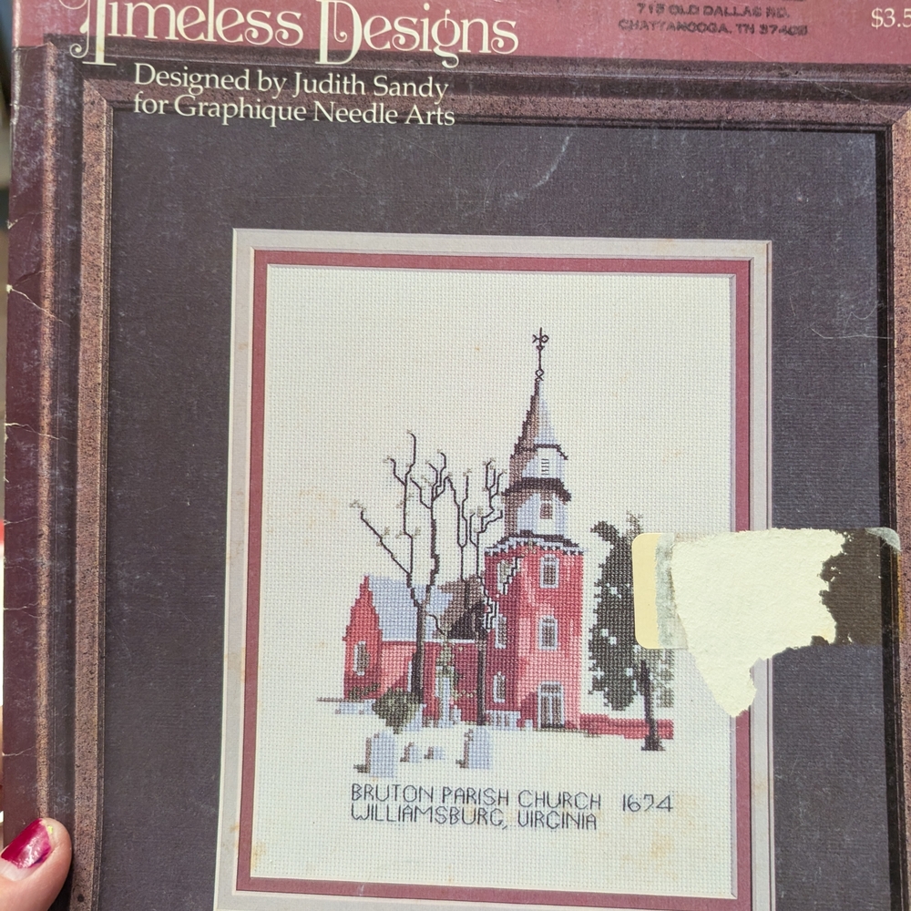 Bruton Parish Church Needlepoint Kit - Red and White